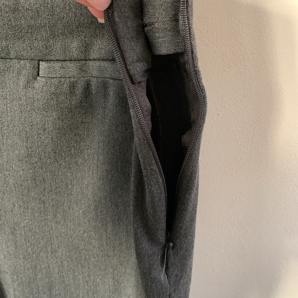 Talbots Charcoal Flat Front Side Zip Button Close… - image 5